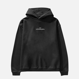 UPSIDE DOWN LOGO HOODIE - BLACK