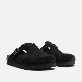 CLOG SANDAL SUEDE LEATHER - BLACK