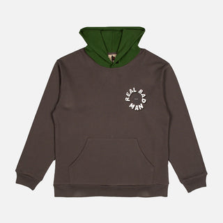 RBM 2 TONE HOOD FLEECE - BROWN / GREEN