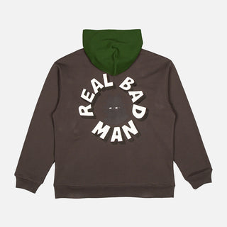 RBM 2 TONE HOOD FLEECE - BROWN / GREEN