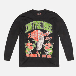 KONFVSEDROSE FOR LAPSTONE "ROSE BOWL" L/S TEE - BLACK