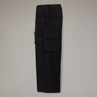 WASHED TWILL CARGO TROUSERS - BLACK