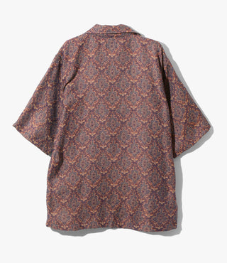 CABANA SHIRT - POLY INDIA JQ. - NAVY / YELLOW / BROWN