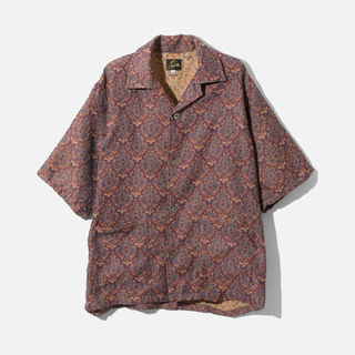 CABANA SHIRT - POLY INDIA JQ. - NAVY / YELLOW / BROWN