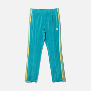 NARROW TRACK PANT C/PE VELOUR - TURQUOISE