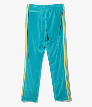 NARROW TRACK PANT C/PE VELOUR - TURQUOISE