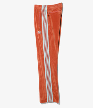 NARROW TRACK PANT C/PE VELOUR - BRICK