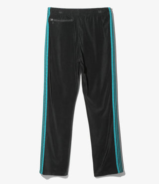 NARROW TRACK PANT C/PE VELOUR - BLACK