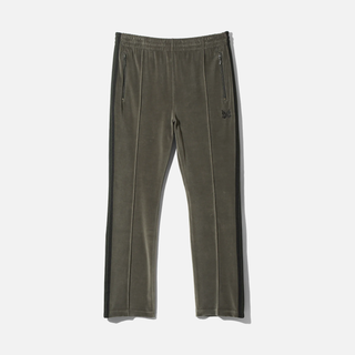 NARROW TRACK PANT VELOUR - OLIVE