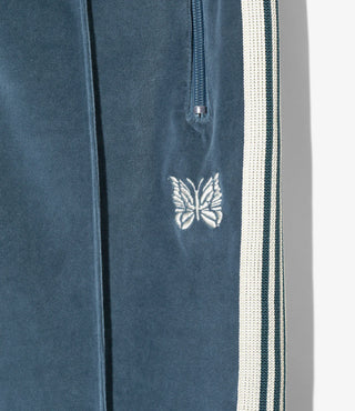 NARROW TRACK PANT VELOUR - BLUE