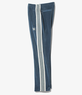 NARROW TRACK PANT VELOUR - BLUE