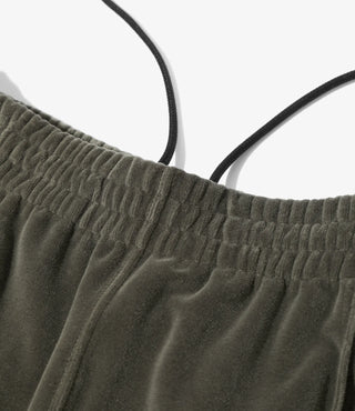 NARROW TRACK PANT VELOUR - OLIVE