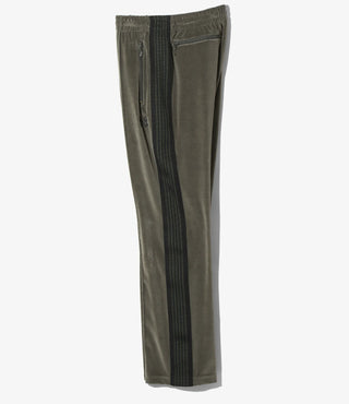 NARROW TRACK PANT VELOUR - OLIVE