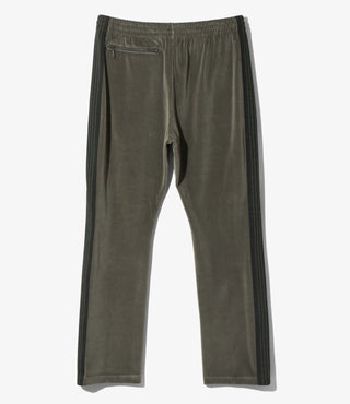 NARROW TRACK PANT VELOUR - OLIVE