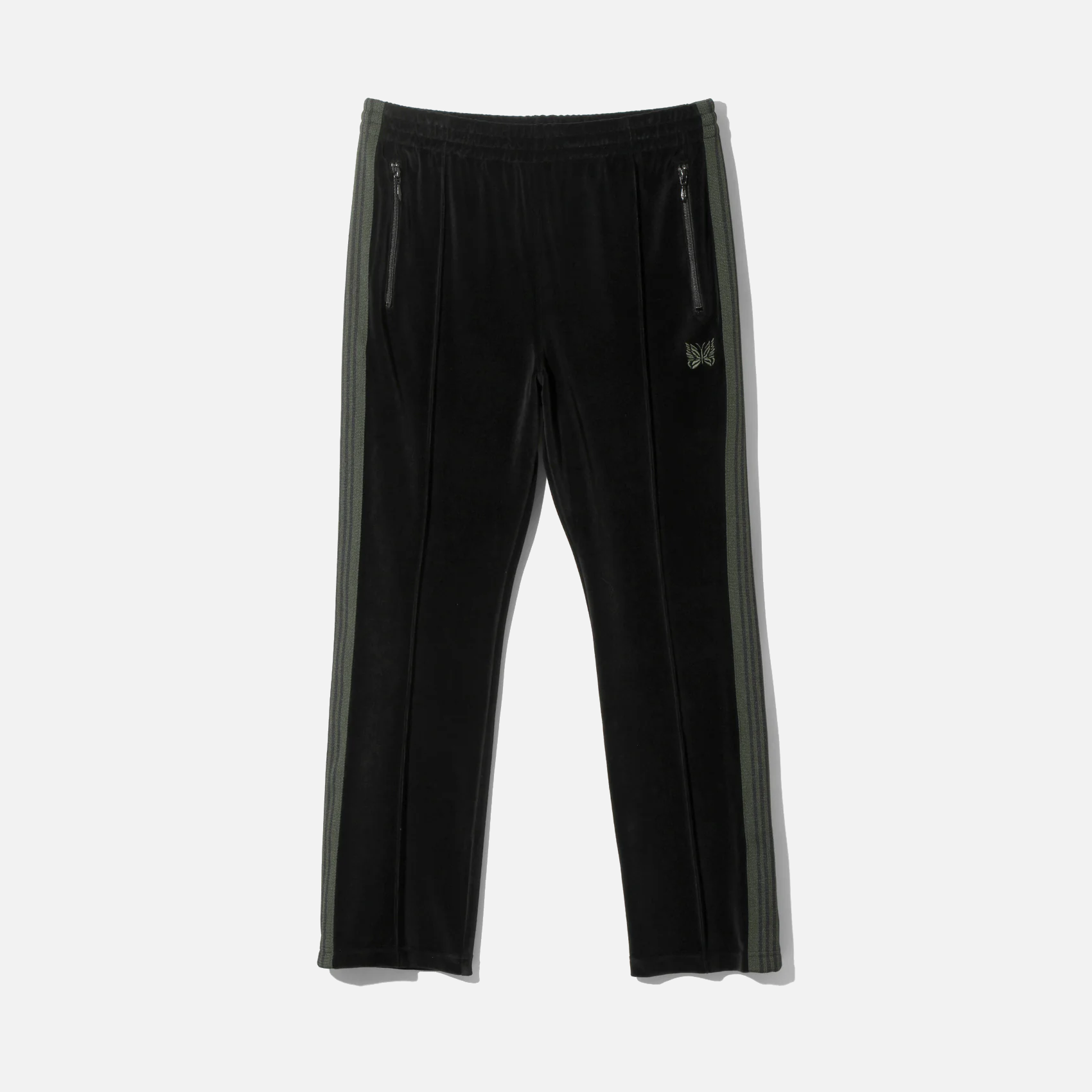 NARROW TRACK PANT VELOUR - BLACK