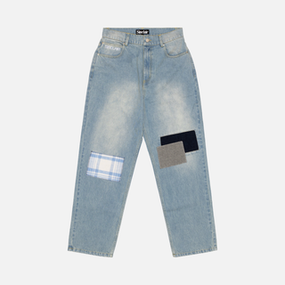 COUNTRY PATCHED DENIM JEAN - WASHED BLUE