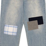 COUNTRY PATCHED DENIM JEAN - WASHED BLUE