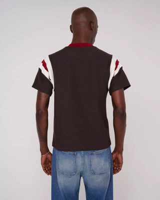 SLUBBY FOOTBALL SHIRT - BROWN