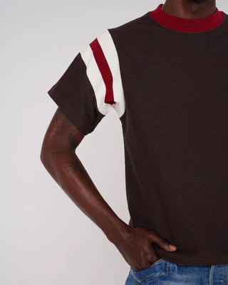 SLUBBY FOOTBALL SHIRT - BROWN