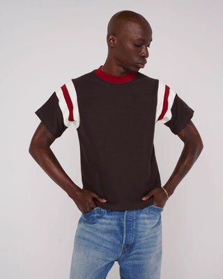 SLUBBY FOOTBALL SHIRT - BROWN