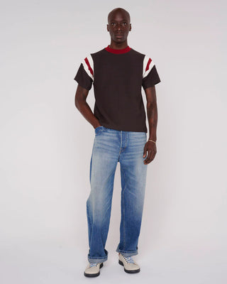 SLUBBY FOOTBALL SHIRT - BROWN