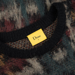 PLAID MOHAIR KNIT - BLACK