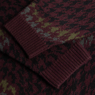 HOUNDSTOOTH KNIT - BURGUNDY