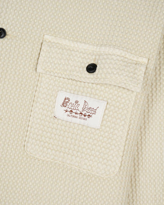 WAFFLE BUTTON FRONT SHIRT - TAN