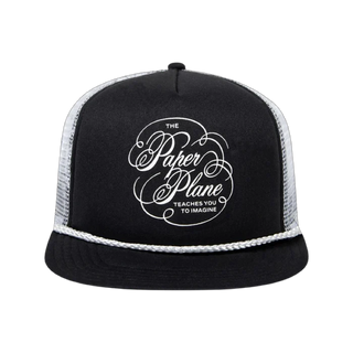 PAPER PLANES SCRIPT TRUCKER HAT - BLACK