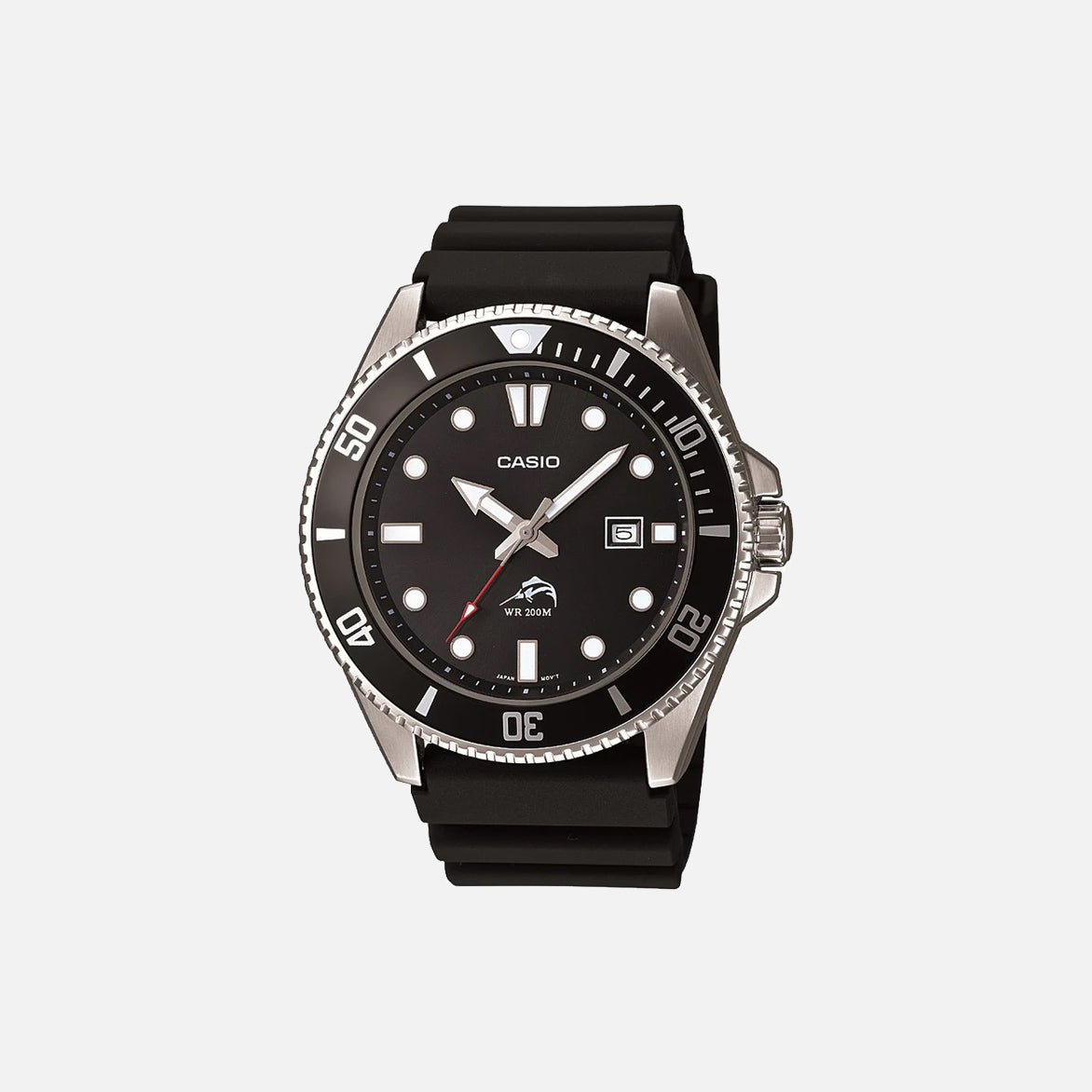 MDV106-1A, Black and Silver Men's Analog Watch