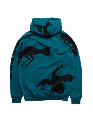 CLIPPED WINGS HOODED SWEATSHIRT - DEEP SEA GREEN