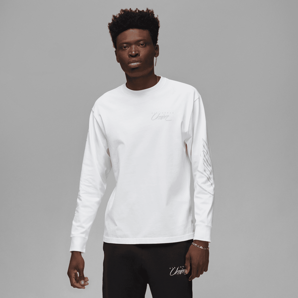 UNION LA X JORDAN L/S T-SHIRT - WHITE / GREY HAZE