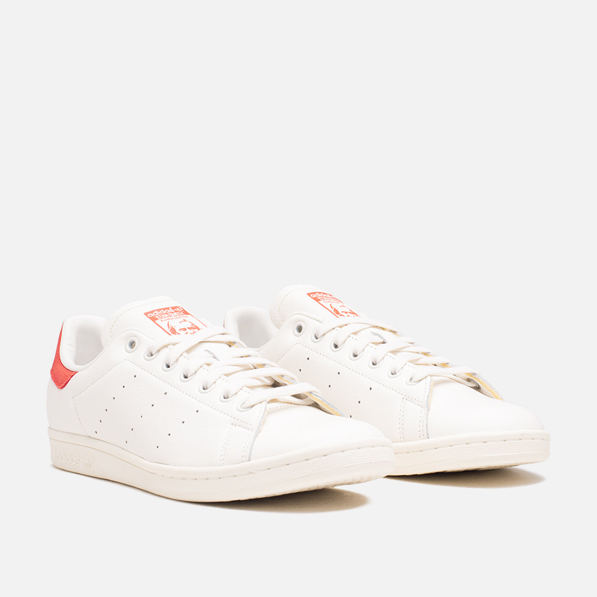 Adidas Stan Smith Shoes - Men's - White / Off White / Preloved Red - 8