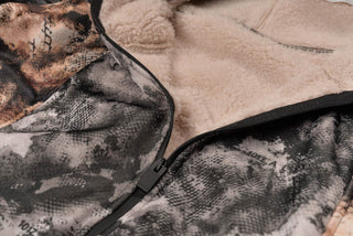 MESH POLAR FLEECE ZIP UP HOODIE - CAMO