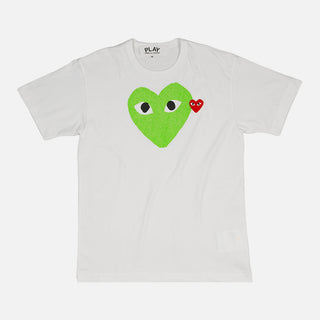 DOUBLE HEART LOGO TEE - WHITE / GREEN