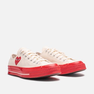 CDG PLAY X CONVERSE CHUCK 70 OX - PRISTINE / RED