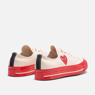 CDG PLAY X CONVERSE CHUCK 70 OX - PRISTINE / RED