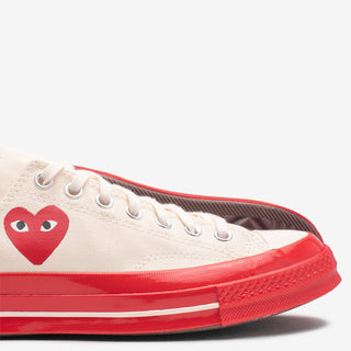 CDG PLAY X CONVERSE CHUCK 70 OX - PRISTINE / RED