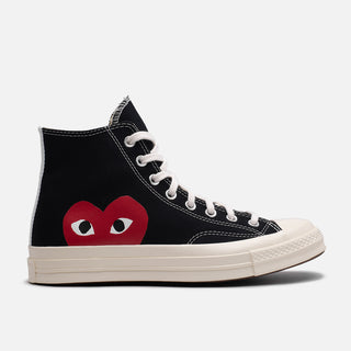 CDG PLAY X CONVERSE CHUCK TAYLOR ALL STAR '70 HI - BLACK