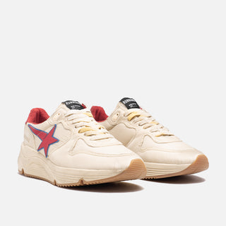 RUNNING SOLE NYLON UPPER TRIMS - BEIGE / RED