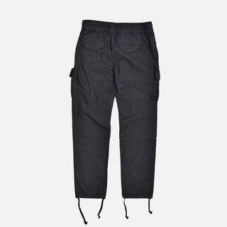 SATEEN CARGO PANTS - BLACK