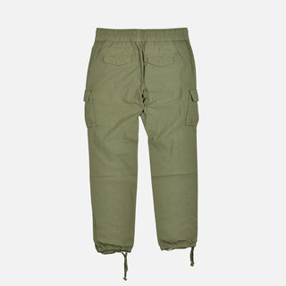 SATEEN CARGO PANTS - OLIVE