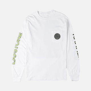 LAPSTONE DECO L/S TEE - WHITE / NEON