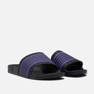 TRACK LINE SHOWER SANDALS - BLACK / PURPLE