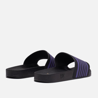 TRACK LINE SHOWER SANDALS - BLACK / PURPLE