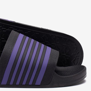 TRACK LINE SHOWER SANDALS - BLACK / PURPLE