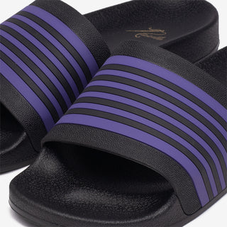 TRACK LINE SHOWER SANDALS - BLACK / PURPLE