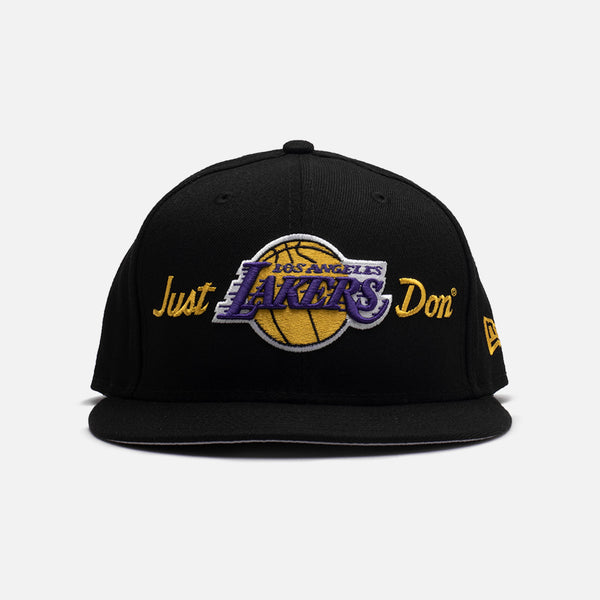Los Angeles Lakers New Era Black on Black Tonal Flag 59FIFTY
