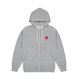 FULL ZIP BACK PRINT LOGO HOODIE - GREY