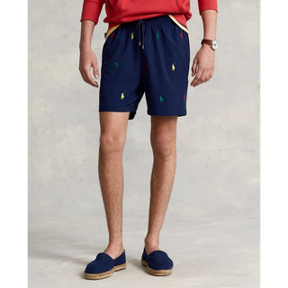 PONY embroidered TRAVELER SWIM SHORT - NEWPORT NAVY